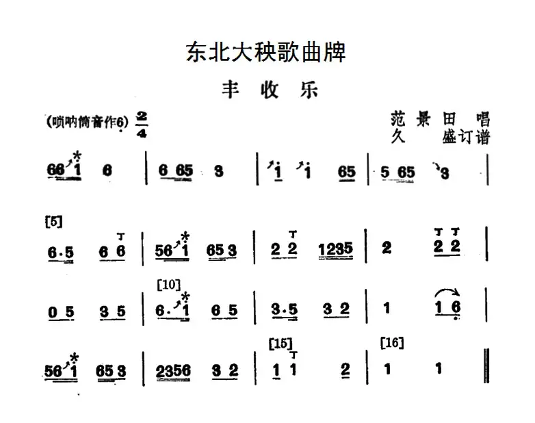 东北大秧歌曲牌：丰收乐