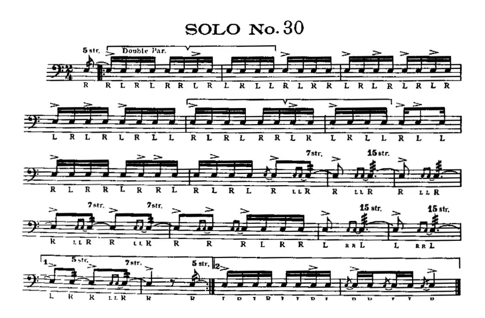 美国军鼓 SOLO No.26-30（爵士鼓谱）